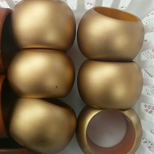 Napkin rings matte gold set of 8